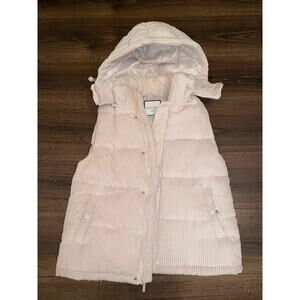 EUC Bagatelle Collection Corduroy Puffer Vest Women’s Cream Ivory Zip Up: Small